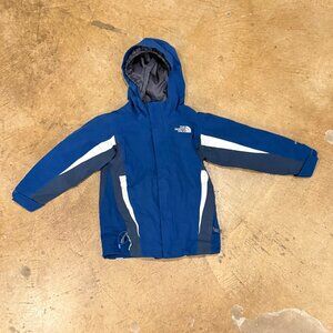 The North Face Boys 3-in-1 Jacket Sz XS Blue Hooded Full Zip Fleece Line